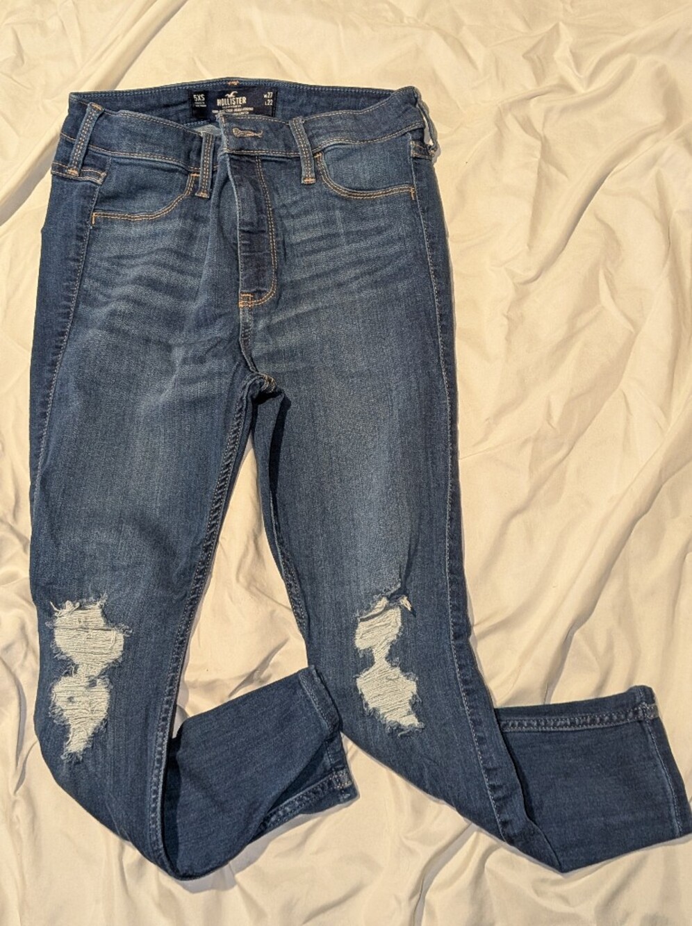 Hollister Distressed Dark Blue Skinny Jeans